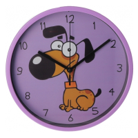 Настінний годинник Optima Little Dog пластиковий, фіолетовий (O52105)