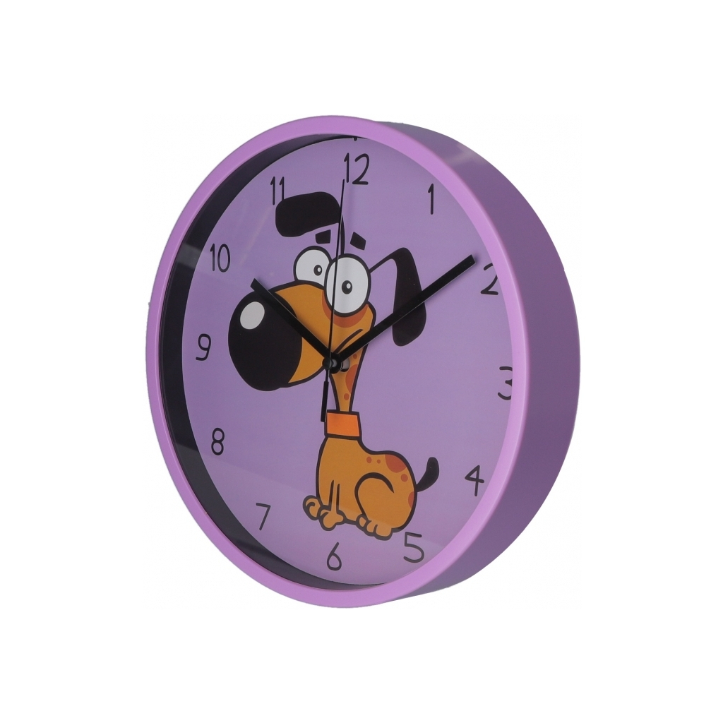 Настінний годинник Optima Little Dog пластиковий, фіолетовий (O52105)