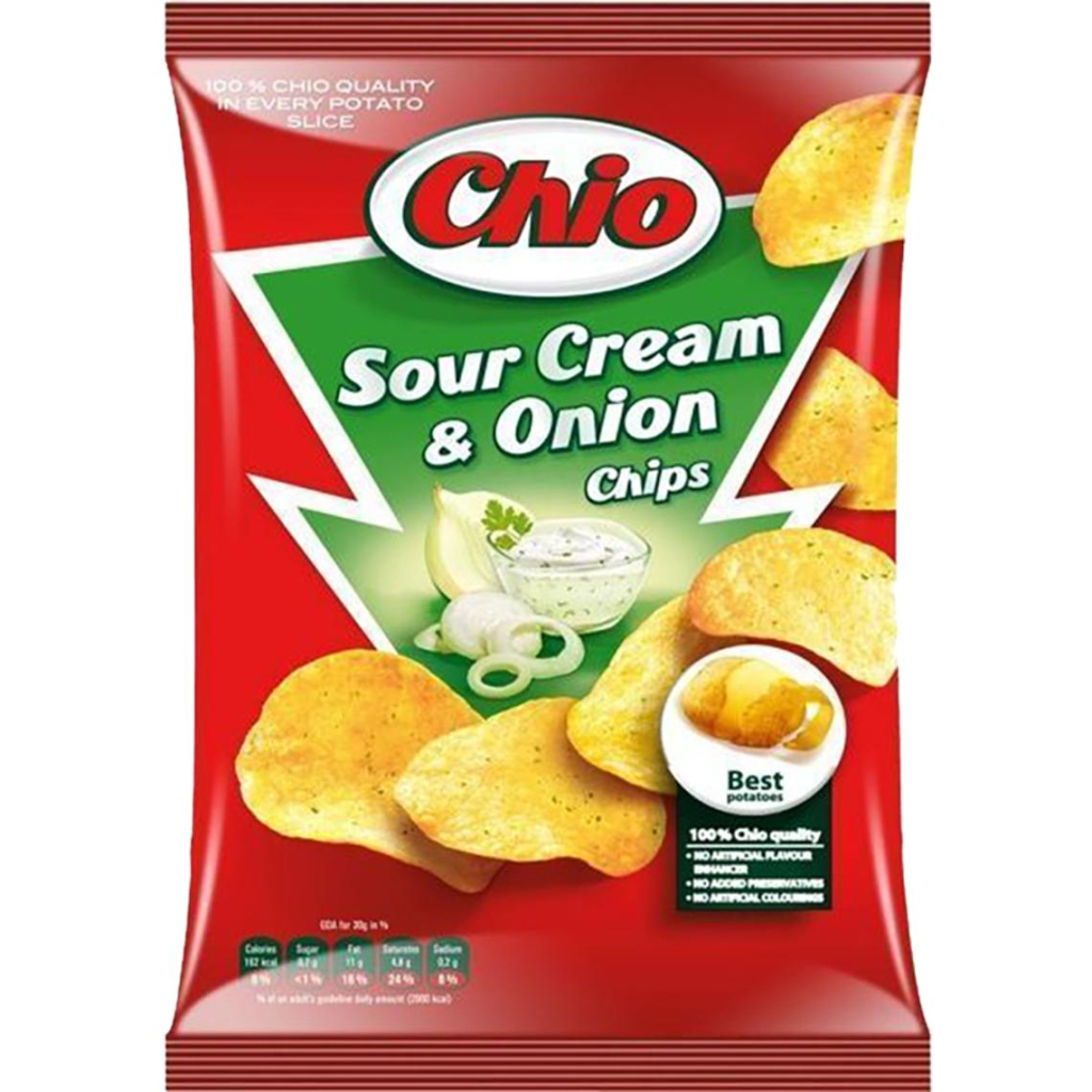 Чіпси Chio Chips зі смаком цибулі та сметани 150 г (5997312700917)
