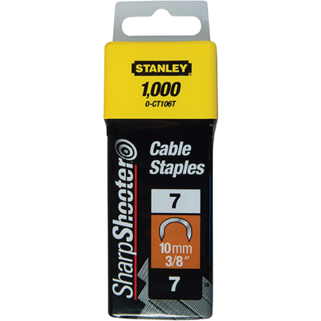 Скоби для будівельного степлера Stanley CABLE, тип "7", L=10мм, напівкруглі, 1000шт. (1-CT106T)