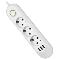 Network power supply filter Voltronic F03U, 3 roz EU, 3*USB White (F03U-White)