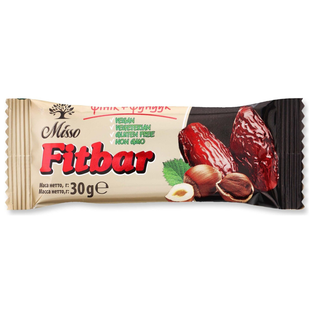 Батончик Misso Fitbar Фінік і фундук 30 г (4820232570302)