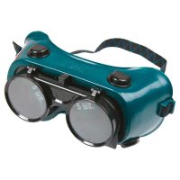 Topex gas welding safety glasses, folding tinted glass, soft plastic frame (82S105)