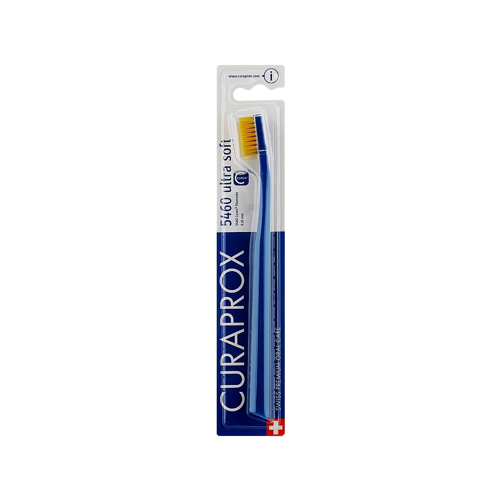 Зубна щітка Curaprox CS 5460 Ultra Soft Ультрам'яка D 0.10 мм Темно-синя з жовтою щетиною (CS 5460-24)