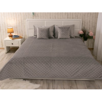 Fleece double-sided decorative Velor Gray rhombus cover 150x220 cm (360.55_Grey rhombus)