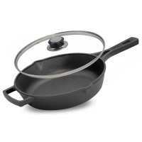 Brizoll Monolith cast iron frying pan with cast handle and glass lid 240x60 mm (M2460P-6)