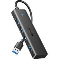 Концентратор Ugreen USB 3.0 to 4хUSB 3.0 0.15m Space Gray CM219 (25851)