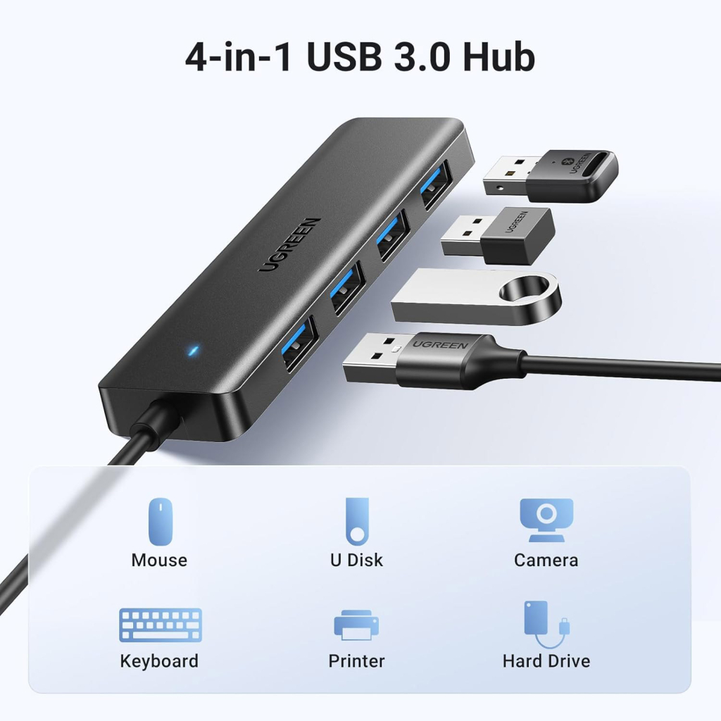 Концентратор Ugreen USB 3.0 to 4хUSB 3.0 0.15m Space Gray CM219 (25851) Концентратор Ugreen USB 3.0 to 4хUSB 3.0 0.15m Space Gray CM219 (25851)