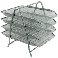 Paper tray Axent horizontal 4-in-1, metal, silver (2129-03-A)
