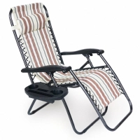 Крісло складане Voltronic 1800х650х1150мм Brown/White (YT36696)
