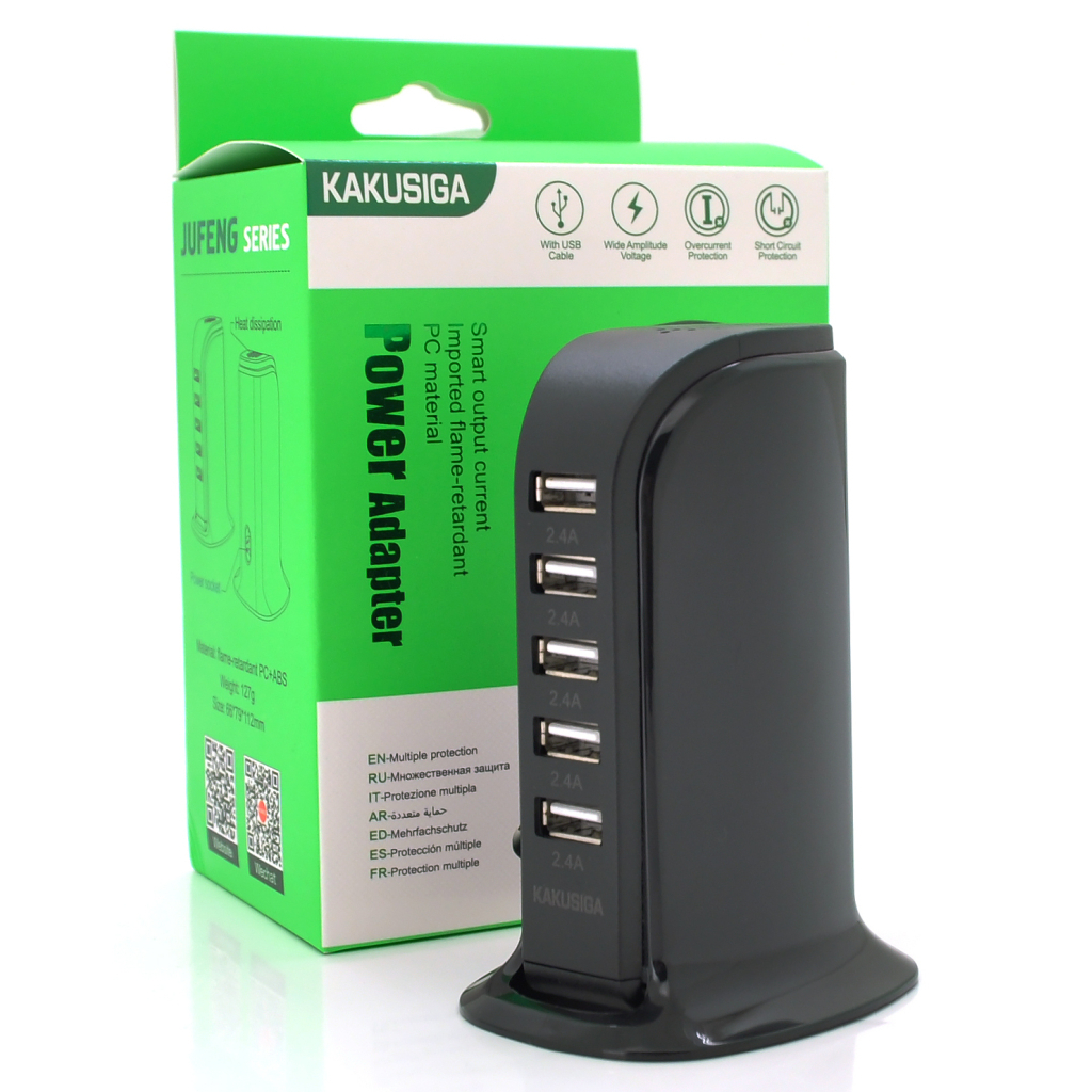 Зарядний пристрій iKAKU KSC-741 Desktop 5xUSB 5V 2.4A 12W Black (KSC-741-B) Зарядний пристрій iKAKU KSC-741 Desktop 5xUSB 5V 2.4A 12W Black (KSC-741-B)