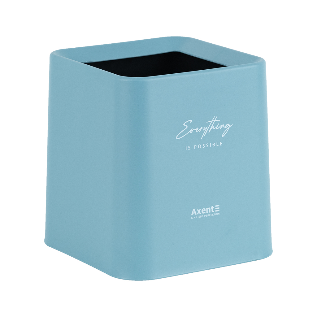 Кошик для паперів Axent Настільний контейнер для сміття, квадратний, блакитний (2132-07-A)