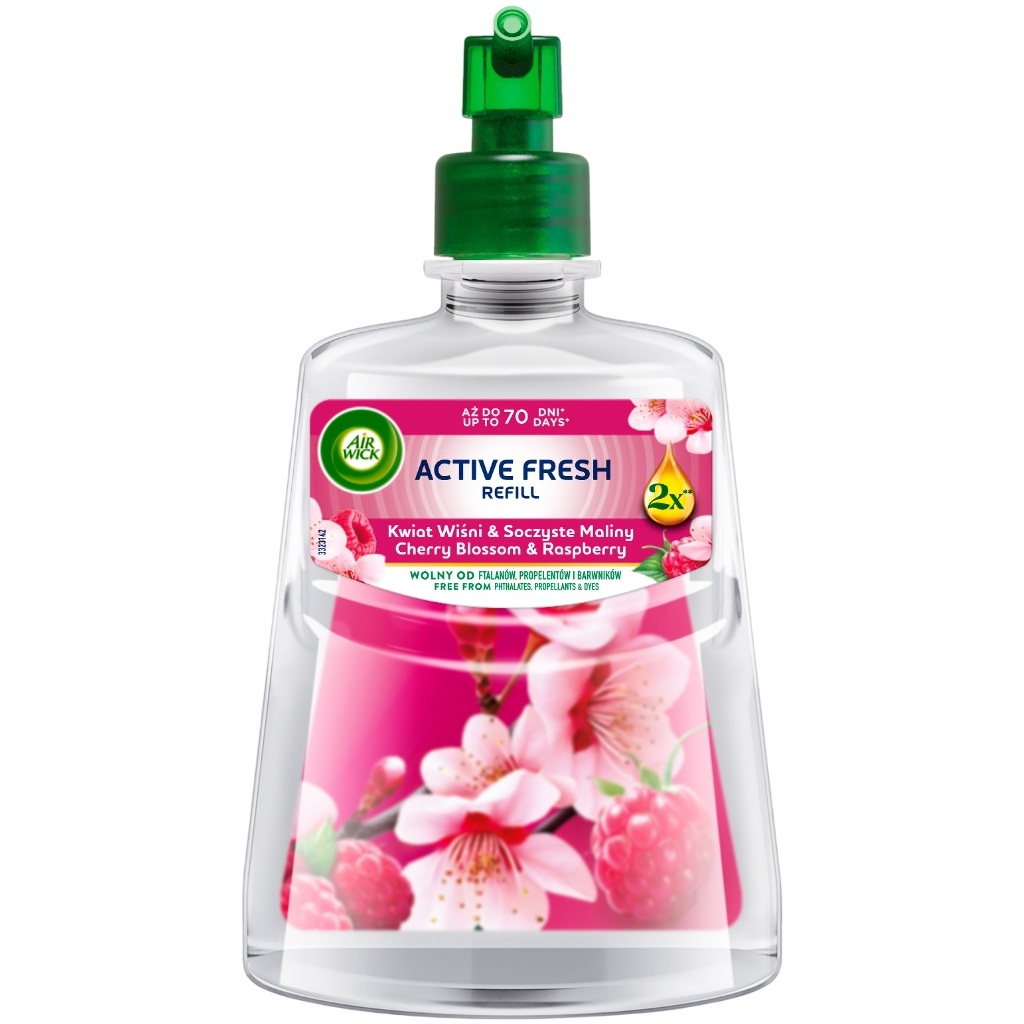 Освіжувач повітря Air Wick Active Fresh Цвіт вишні та свіжість малини Змінний флакон 228 мл (5908252018345)