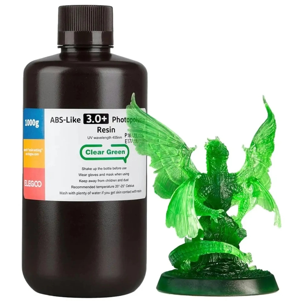 Фотополімерна смола ELEGOO Resin, ABS-like 3.0 plus 1кг, transparent green (50.103.0227) Фотополімерна смола ELEGOO Resin, ABS-like 3.0 plus 1кг, transparent green (50.103.0227)