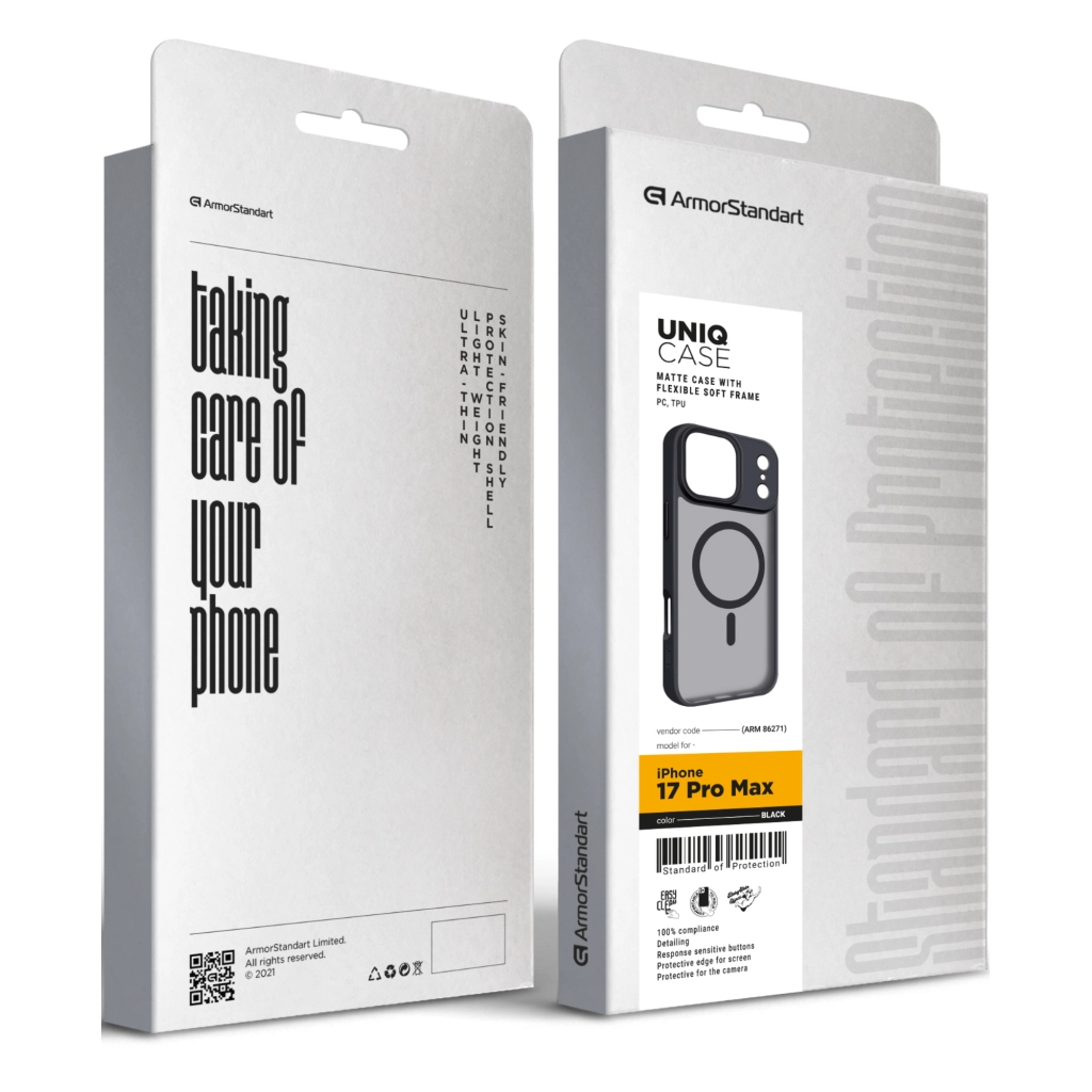 Чохол до мобільного телефона Armorstandart Uniq MagCase Apple iPhone 17 Pro Max Black (ARM86271) Чохол до мобільного телефона Armorstandart Uniq MagCase Apple iPhone 17 Pro Max Black (ARM86271)