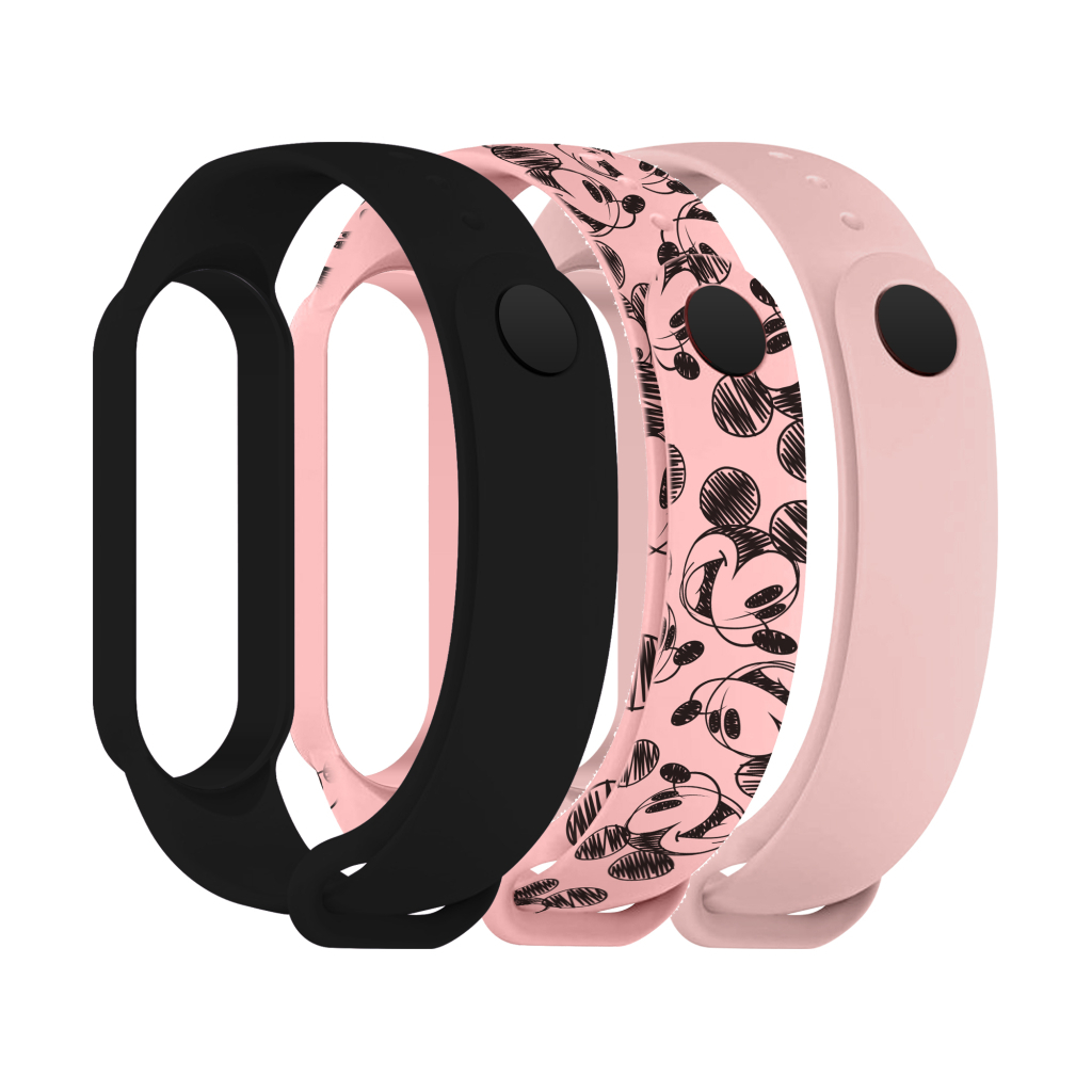 Ремінець до фітнес браслета Armorstandart комплект 3шт Xiaomi Mi Band 7/6/5 Cartoon Mickey Pink (ARM77042) Ремінець до фітнес браслета Armorstandart комплект 3шт Xiaomi Mi Band 7/6/5 Cartoon Mickey Pink (ARM77042)