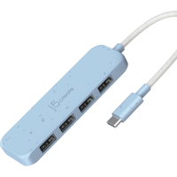 Hub J5create USB-C to 4xUSB-A 3.2 10Gbps cyan (JCH341EC-N)