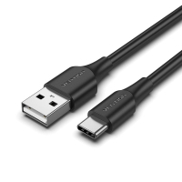 Дата кабель USB 2.0 AM to USB-C 1.0m 3A black VENTION (CTHBF)