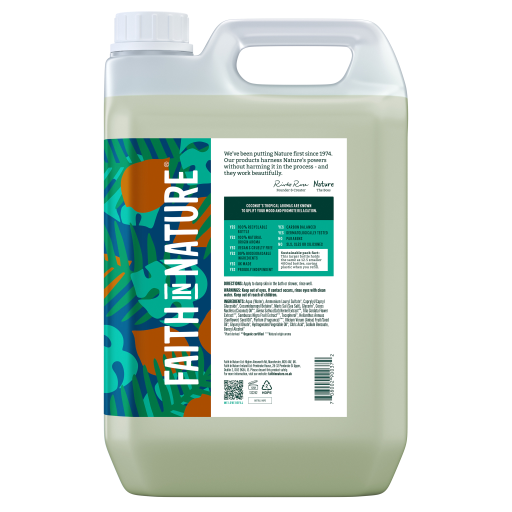 Гель для душу Faith in Nature Натуральний З кокосом 5 л (708002900372)