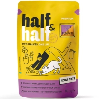 Wet food for cats Half&Half with duck and pumpkin in sauce 85 g (4820261921915)