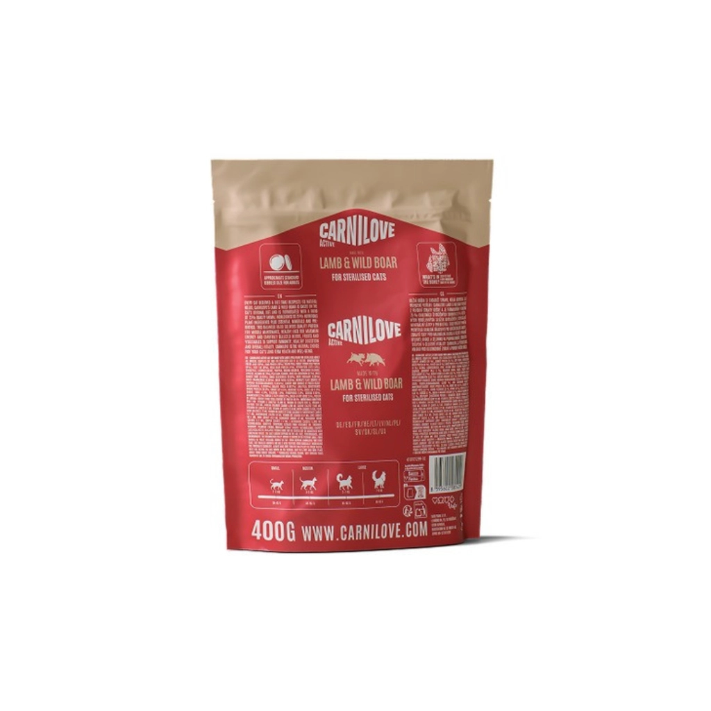 Сухий корм для кішок Carnilove Active Lamb & Wild Boar Sterilised 400 г (8595602581429)
