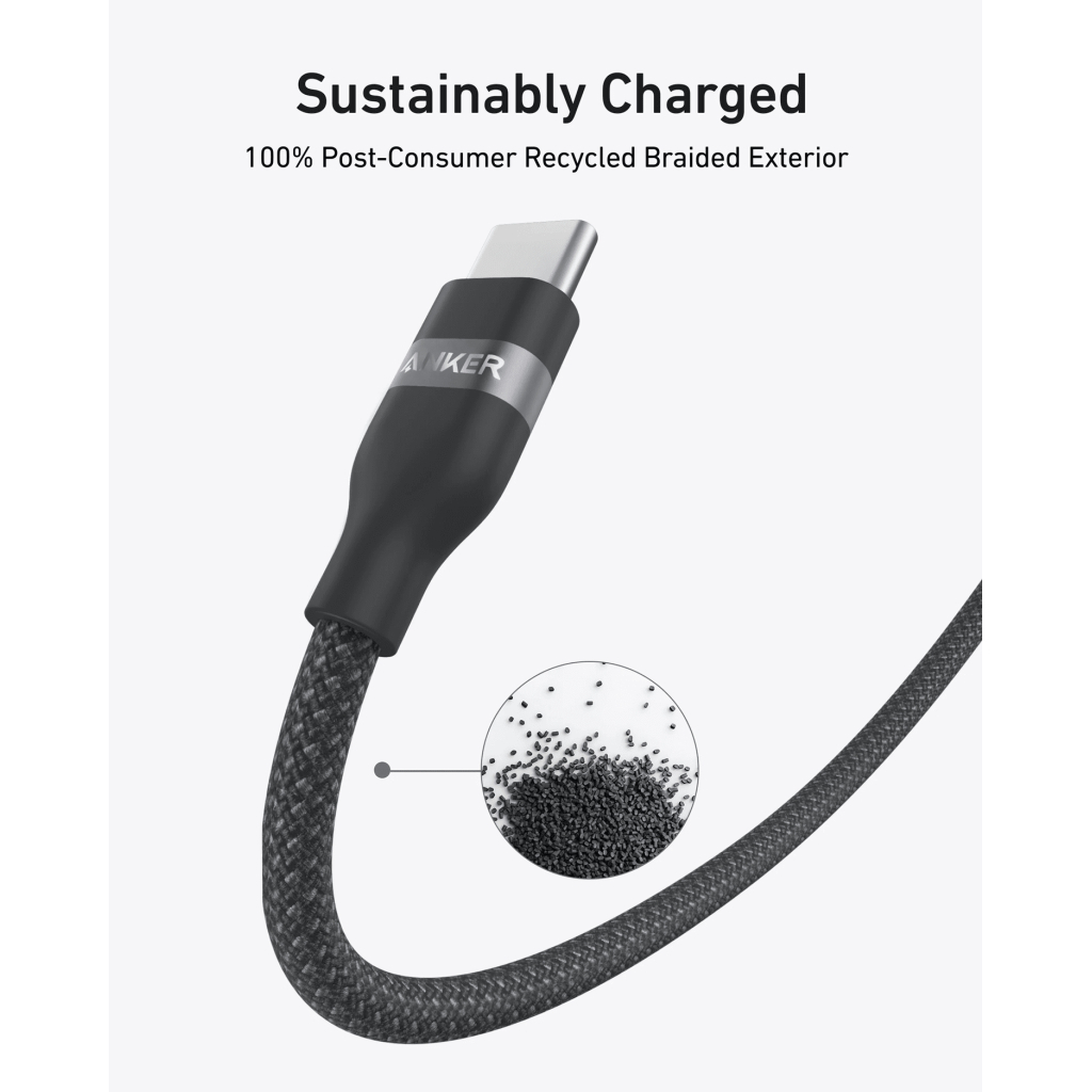 Дата кабель USB-C to USB-C 1.8m 240W upcycled-braided black Anker (A82E2H12)