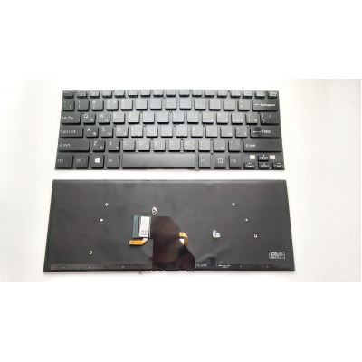 Клавіатура ноутбука Sony SVF14 (Fit 14 Series) черная без рамки подсветкой RU (9Z.NADBQ.00R/149237061/AEHK87001103A)