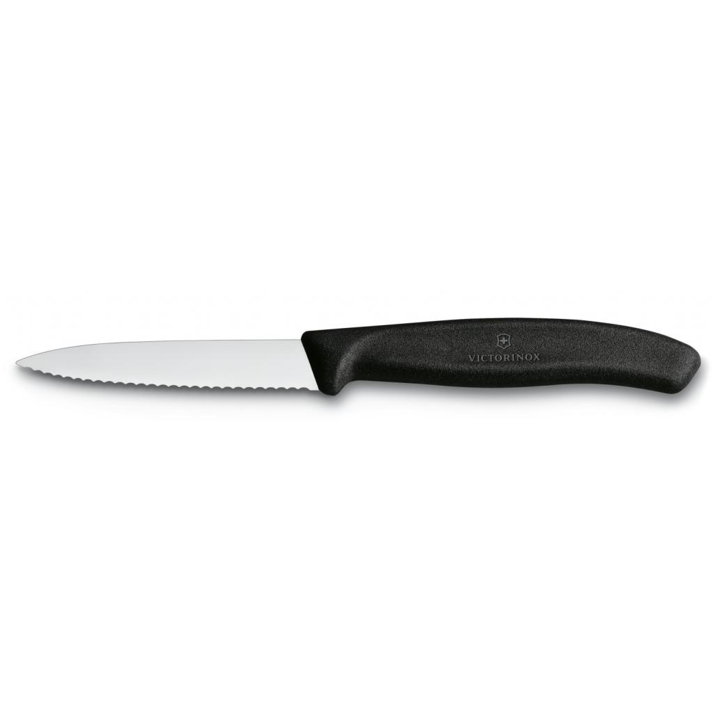 Кухонний ніж Victorinox SwissClassic для нарезки 8 см, волнистое лезвие, черный (6.7633) Кухонний ніж Victorinox SwissClassic для нарезки 8 см, волнистое лезвие, черный (6.7633)