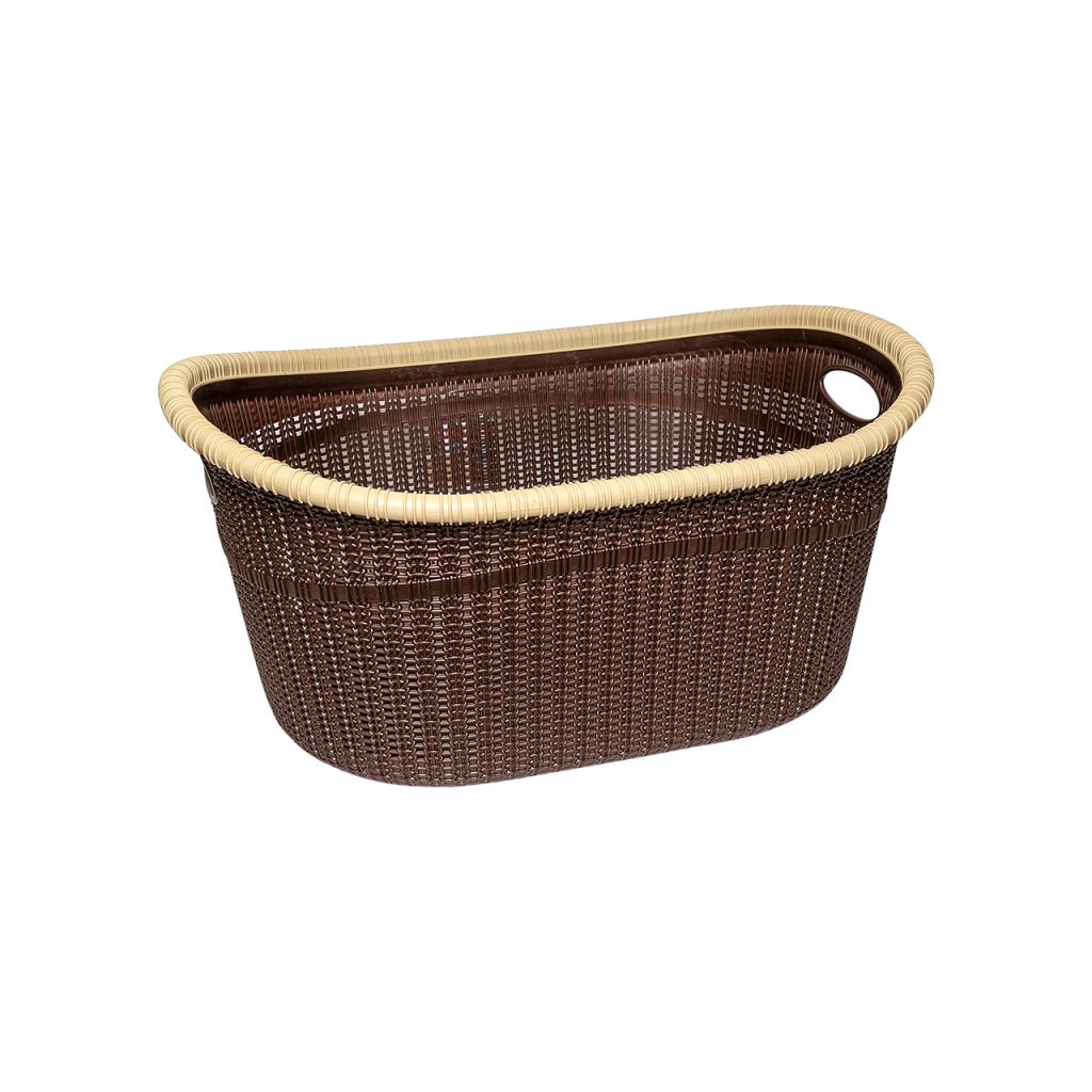 Кошик для білизни Irak Plastik Gordes коричневий 35 л (5616)