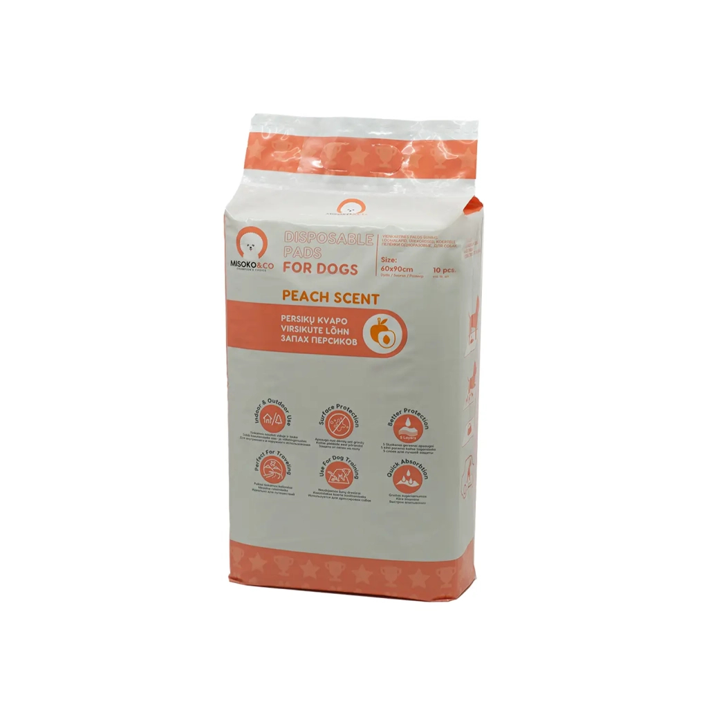 Пелюшки для собак MISOKO&CO з ароматом персика 60х90 см 10 шт (SHAMSK63056)
