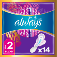 Sanitary pads Always Platinum Super (Size 2) 14 pcs. (8001090444998)