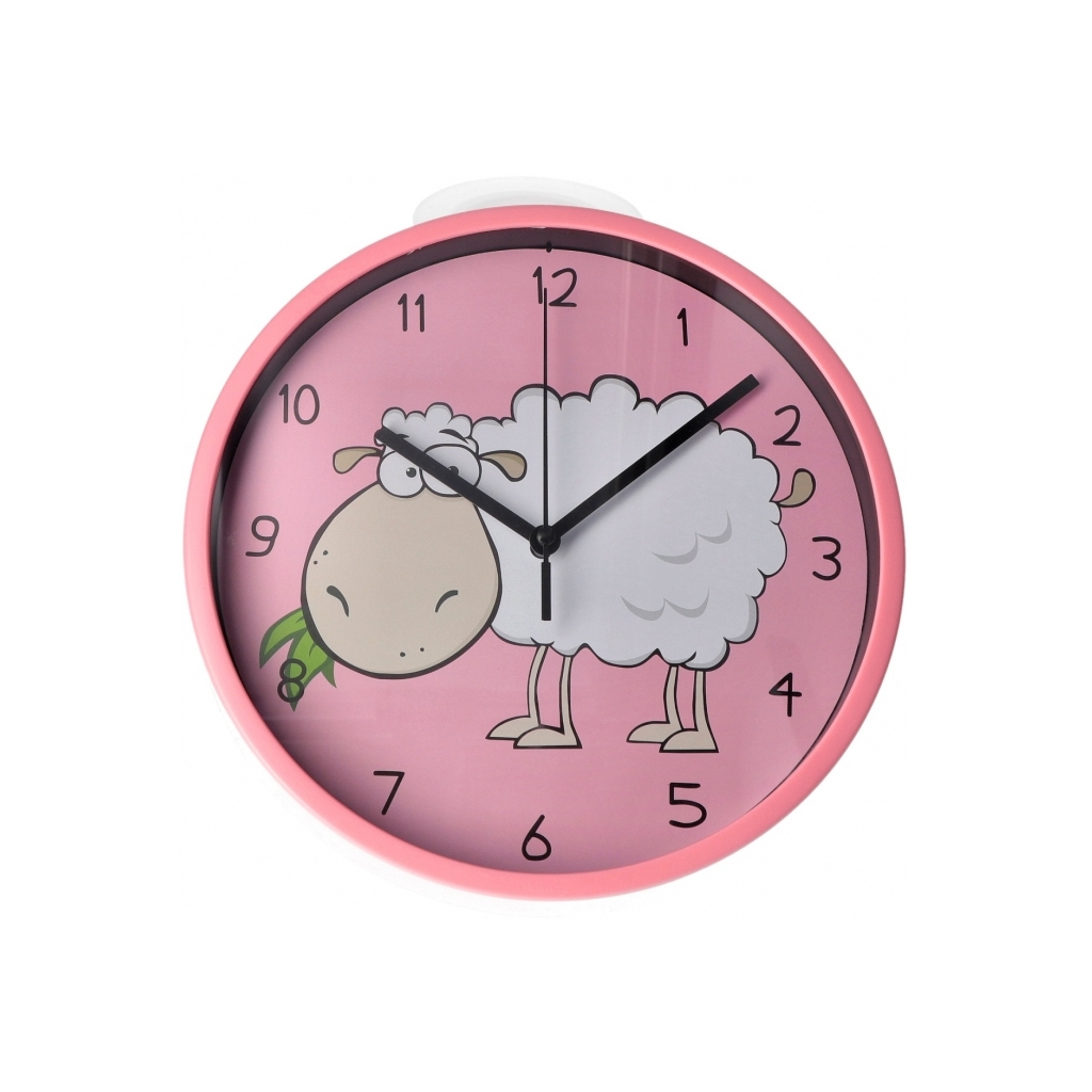 Настінний годинник Optima Little Lamb пластиковий, рожевий (O52104)