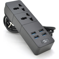 Network power filter Voltronic TV-T07, 2x, 4*USB Black (TV-T07-Black)