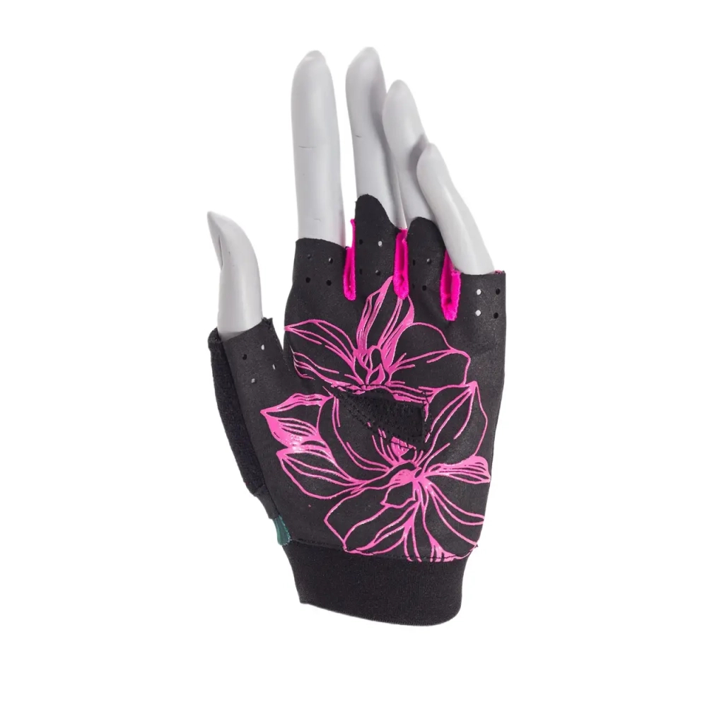 Рукавички для фітнесу MadMax MFG-770 Flower Power Gloves Black/Pink S (MFG-770_S)