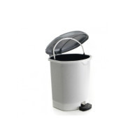 Garbage container Horizon With a pedal White marble 15 l (gor-02063/white marble)