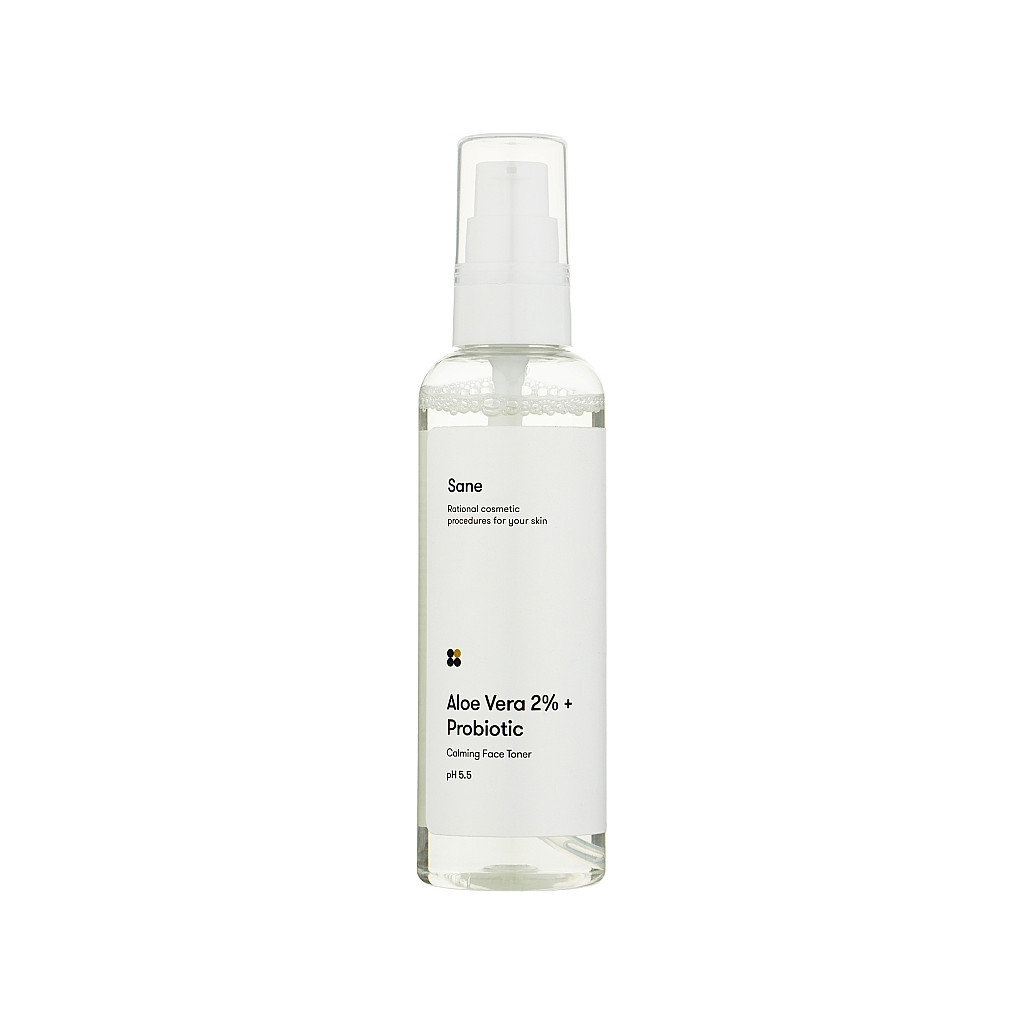 Тонік для обличчя Sane Aloe Vera 2% + Probiotic Calming Face Toner Заспокійливий 100 мл (4820266830533)