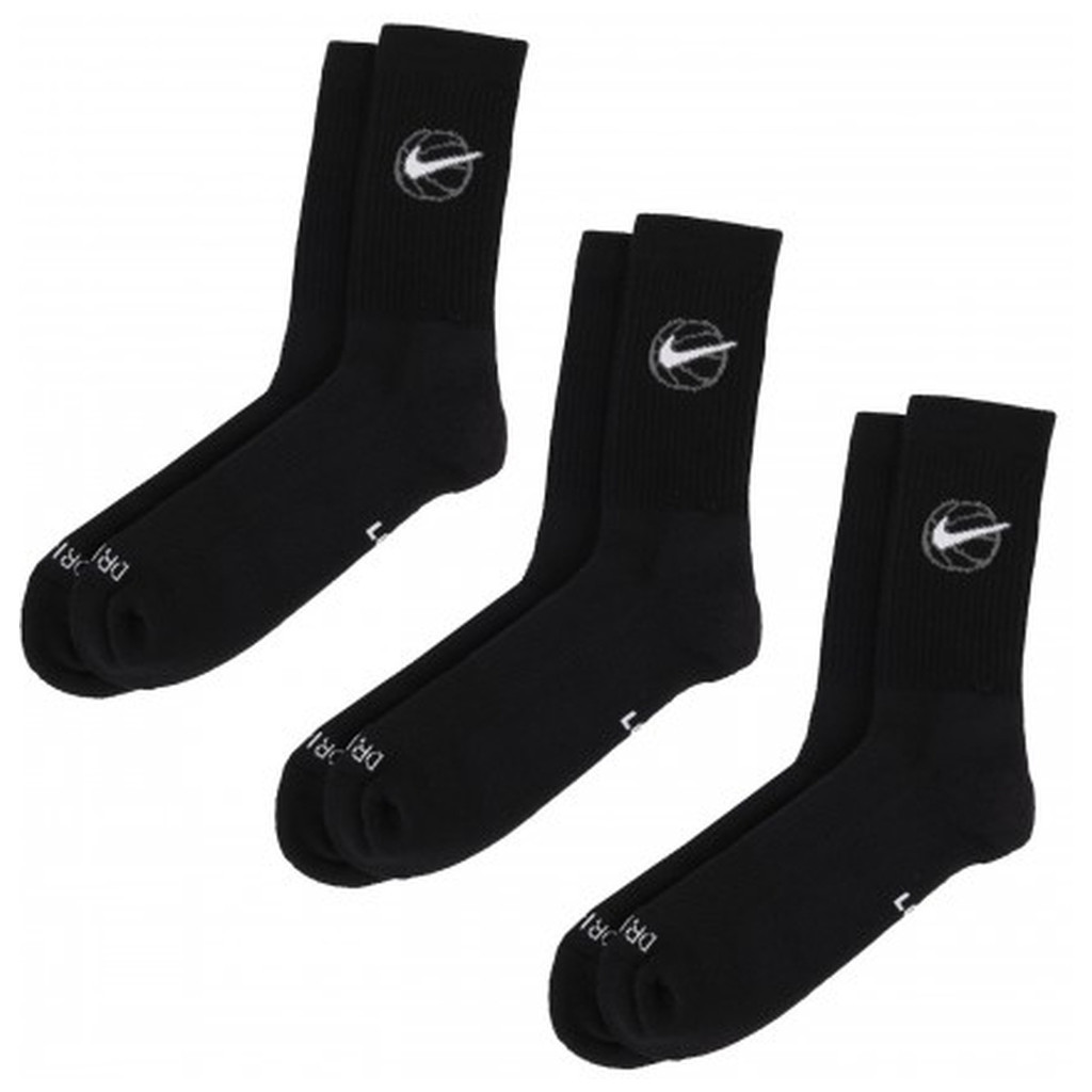 Шкарпетки Nike Crew Everyday Bball 3pr DA2123-010 38-42 3 пари Чорні (194499990970)