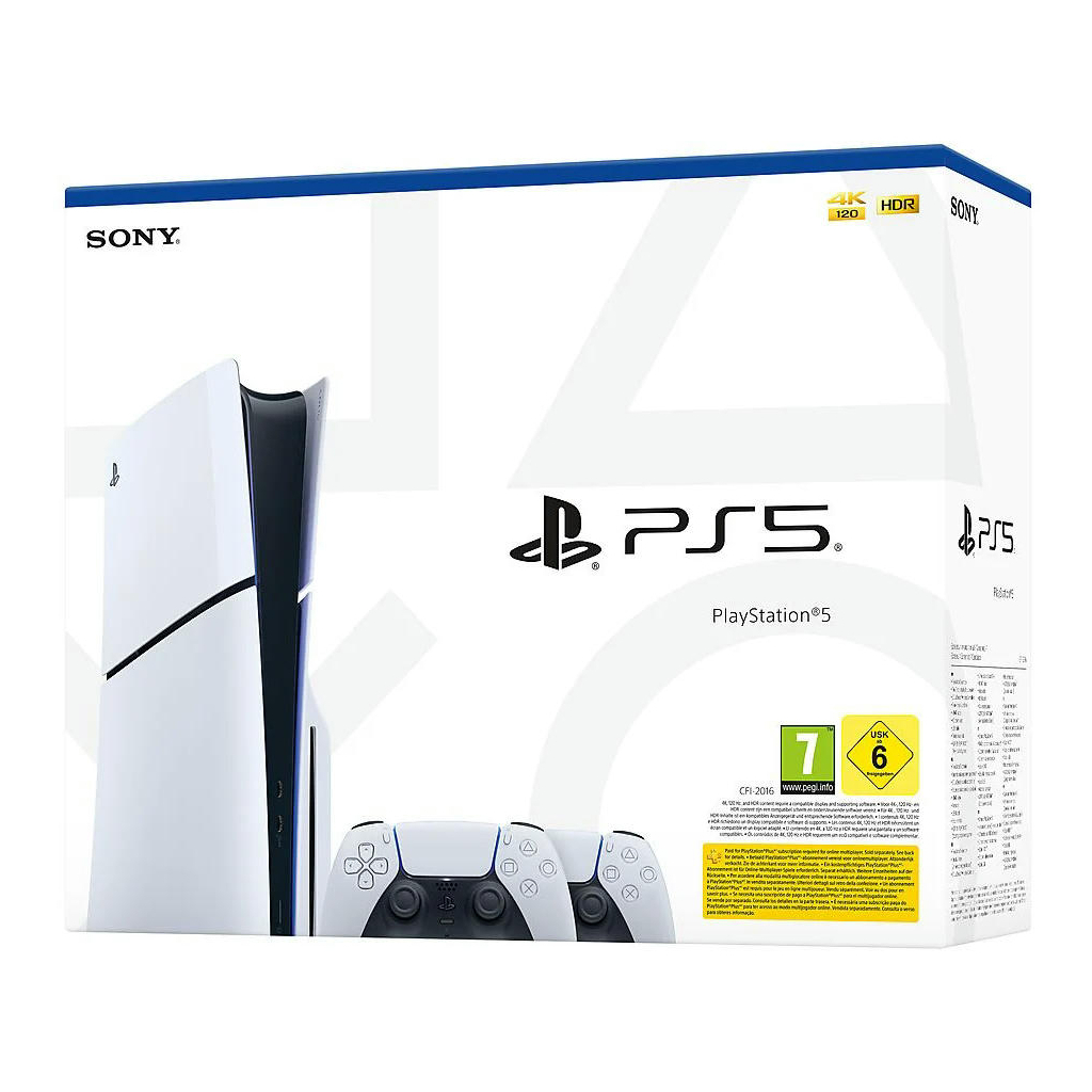 Ігрова консоль Sony Playstation 5 Slim (2 геймпада Dualsense) Blu-Ray (1000042053)