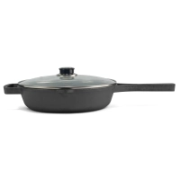 Brizoll Monolith cast iron frying pan with cast handle and glass lid 260x60 mm (M2660P-6)