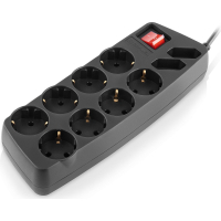 Мережевий фільтр живлення REAL-EL REAL-EL RS-10 Protect, 5m, black (EL122300040)