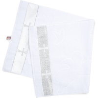 Крижма дитяча Pedaliza зі срібною тасьмою (880-white)