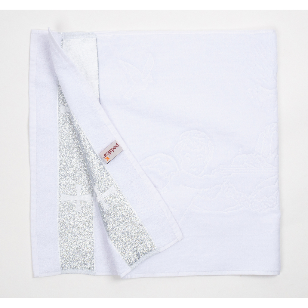 Крижма дитяча Pedaliza зі срібною тасьмою (880-white)