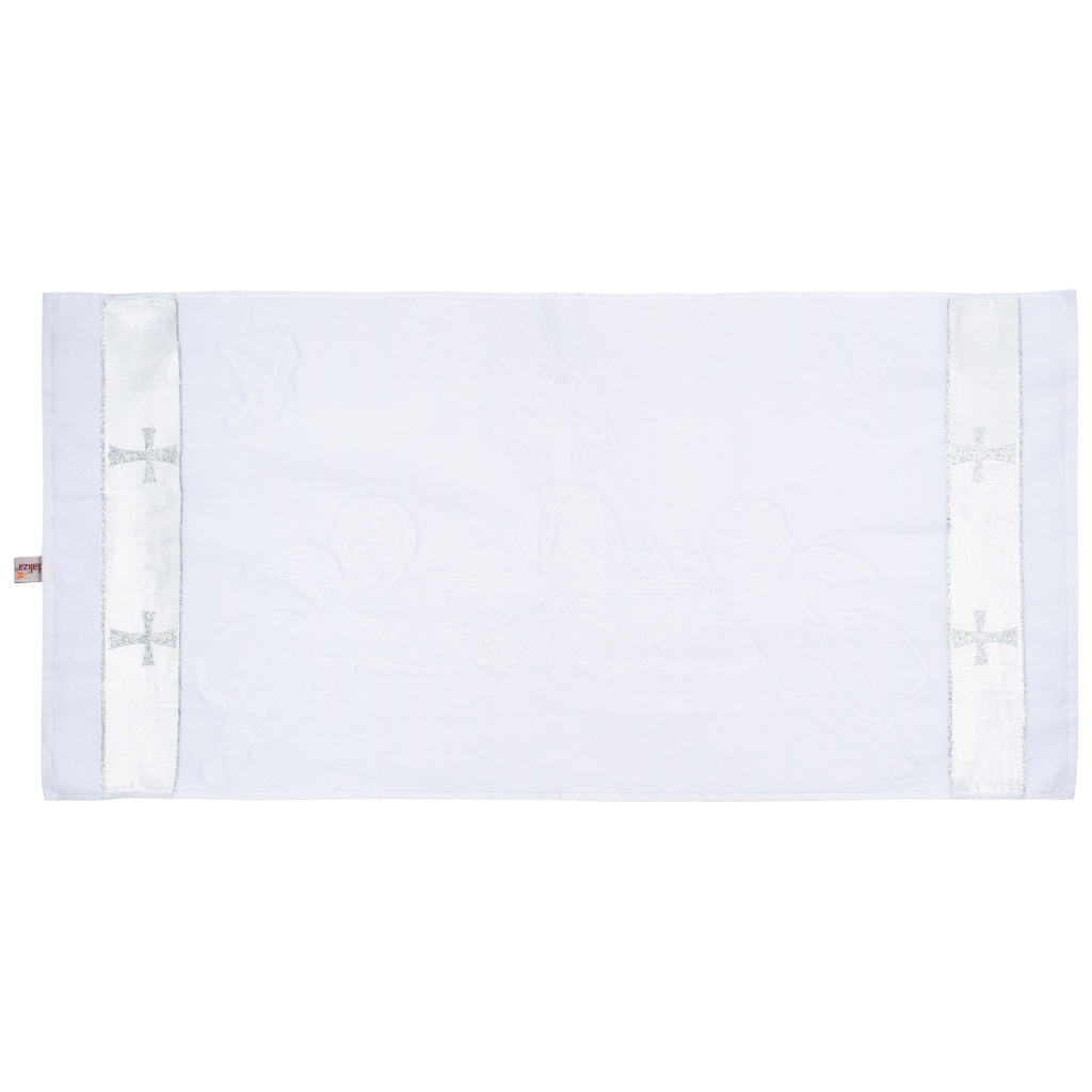 Крижма дитяча Pedaliza зі срібною тасьмою (880-white)