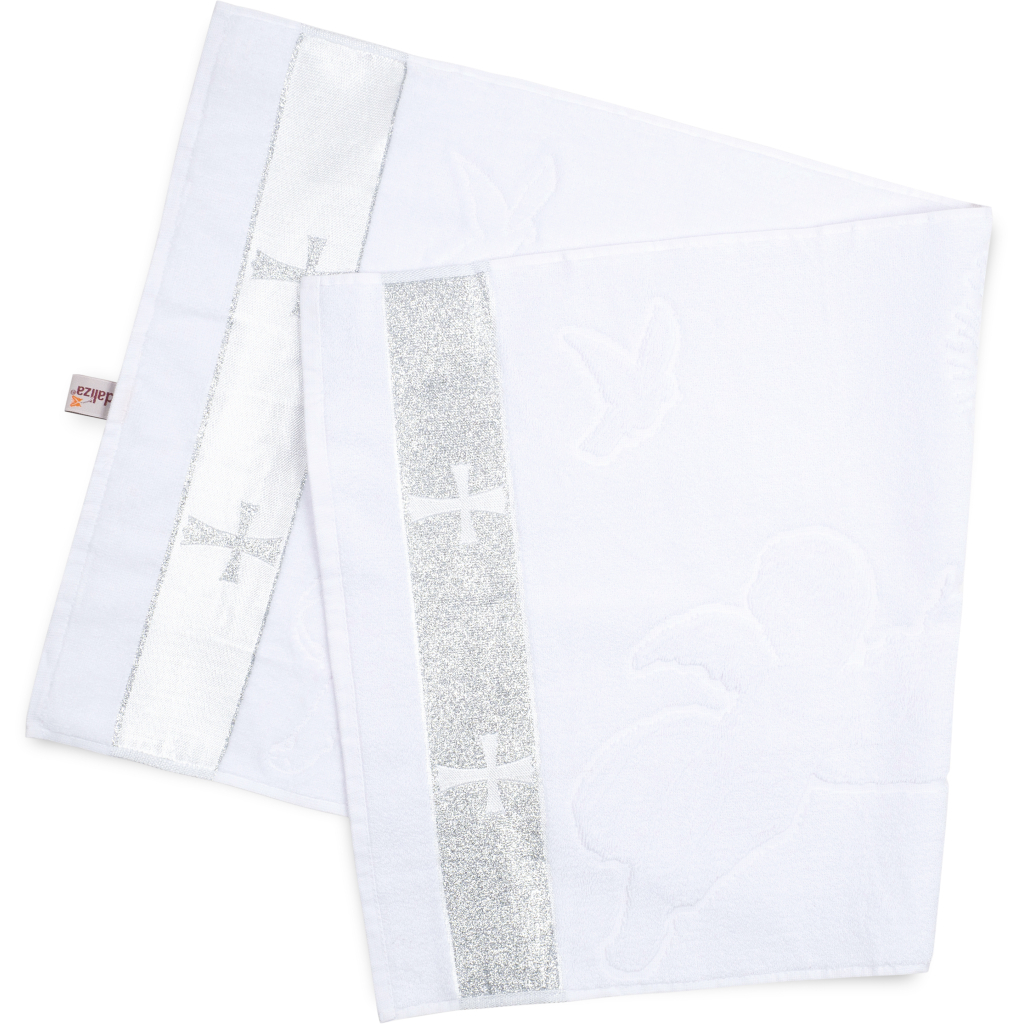 Крижма дитяча Pedaliza зі срібною тасьмою (880-white)