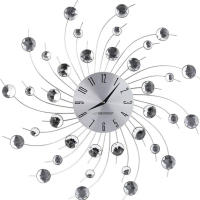 Esperanza Wall Clock Geneva 50 cm with rays of steel and crystals (EHC004)