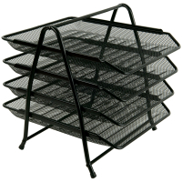 Paper tray Axent horizontal 4-in-1, metal, black (2129-01-A)