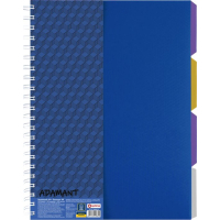 Notebook Optima A4 Adamant plastic cover, with dividers and perforation, 120 sheets, cell blue (O20843-02)