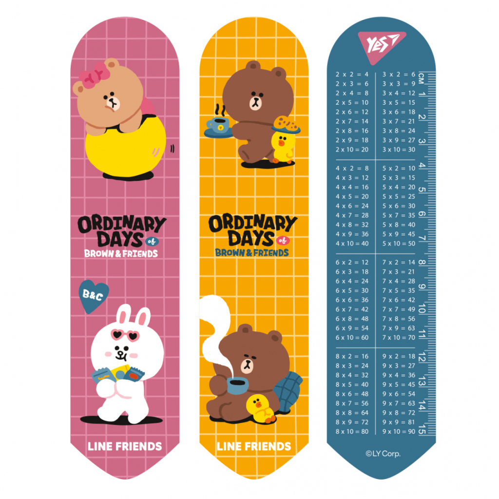 Закладки для книг Yes 2D Line Friends brown (708137)