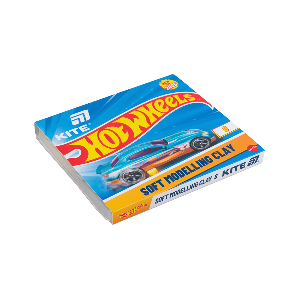 Пластилін Kite Hot Wheels восковий, 8 кольорів, 160 г (HW25-082)