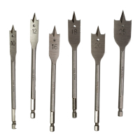 Set of Tolsen flat drills for wood 6 pcs. 10, 12, 16, 18, 20, 25 mm (75655)